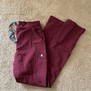 Figs burgundy yola pants